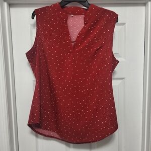 Red Polka Dot Sleeveless Top